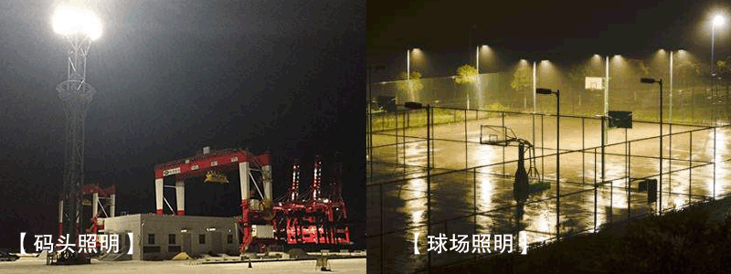LED企鹅防眩泛光灯应用于篮球场和码头91视频小黄片照明效果