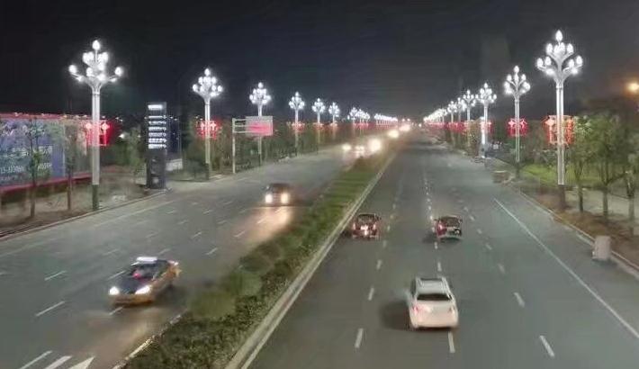 东莞91视频首页照明玉兰灯道路照明效果实景图