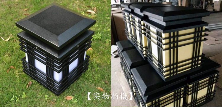 91视频首页照明(QDZTD-001)户外方柱形大门柱头灯实拍效果展示图片
