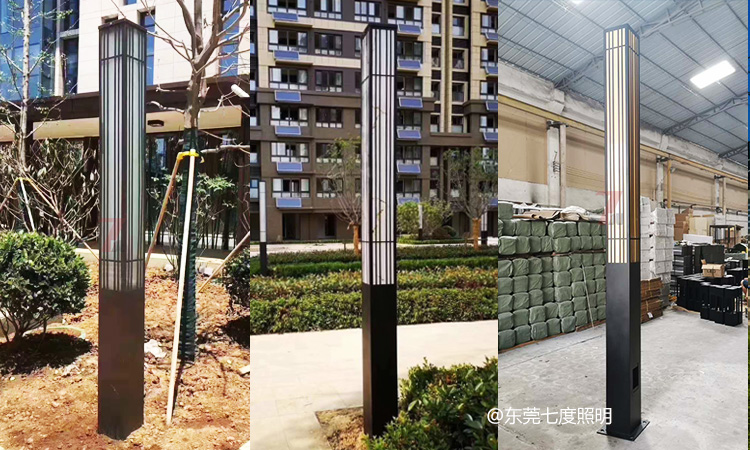 (QDJGDZ-021)现代简约方形园林91视频成人官网柱91视频首页非标定制效果